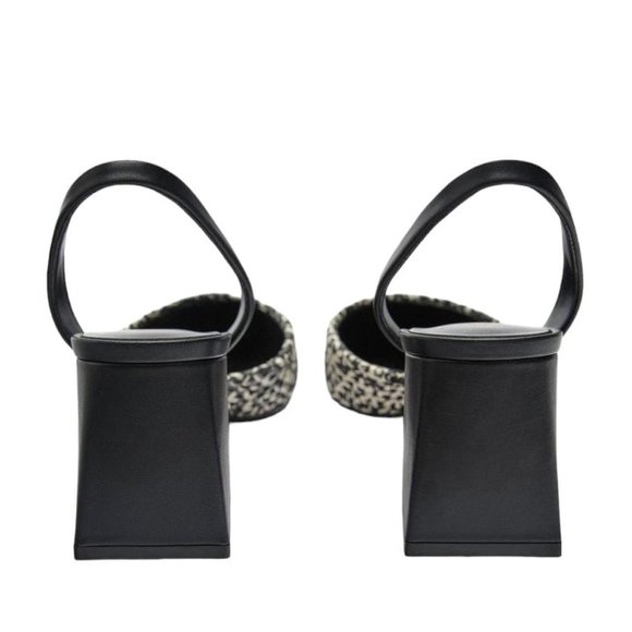 ZARA BLOCK HEEL SLINGBACK SHOES BLACK SIZE 6 | 2215/110/800 - Picture 5 of 5